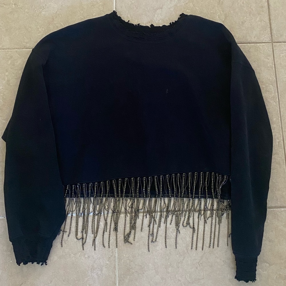 LF Carmar Fringe Crop Sweatshirt